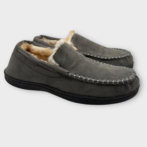 Eddie Bauer Suede Shearling Slippers Mens L US 9.5-10.5 Moccasins - Picture 5 of 9